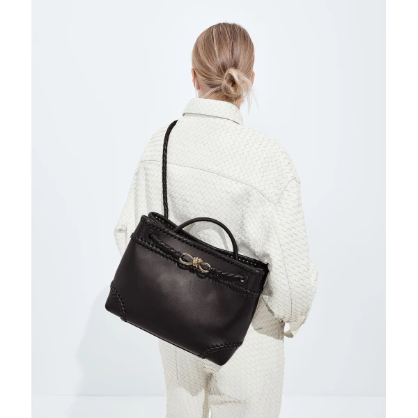 Khaite Women's Andiamo in Espresso - Brown Totes & Top-Handle Bags - The Lotus Tote Bag - Shop at Coveti