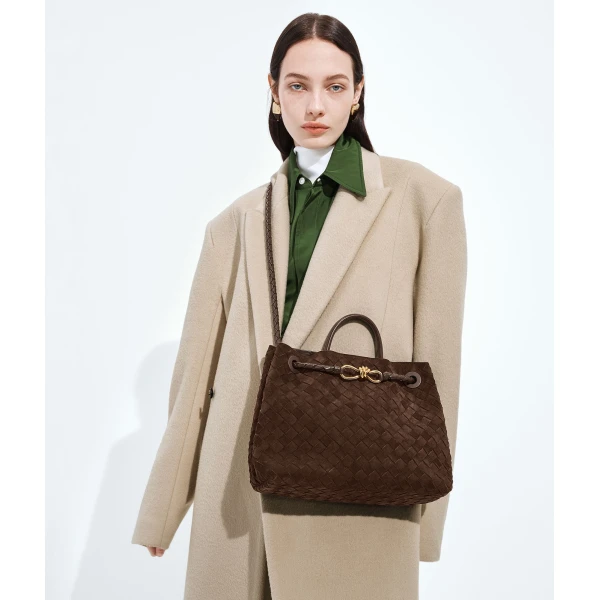 Khaite Women's Andiamo in Fondant - Brown Totes & Top-Handle Bags - The Lotus Tote Bag - Shop at Coveti