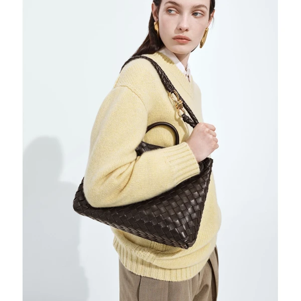 Khaite Women's Andiamo in Fondant - Brown Totes & Top-Handle Bags - The Lotus Tote Bag - Shop at Coveti