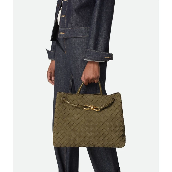 Khaite Women's Andiamo in Mud - Brown Totes & Top-Handle Bags - The Lotus Tote Bag - Shop at Coveti