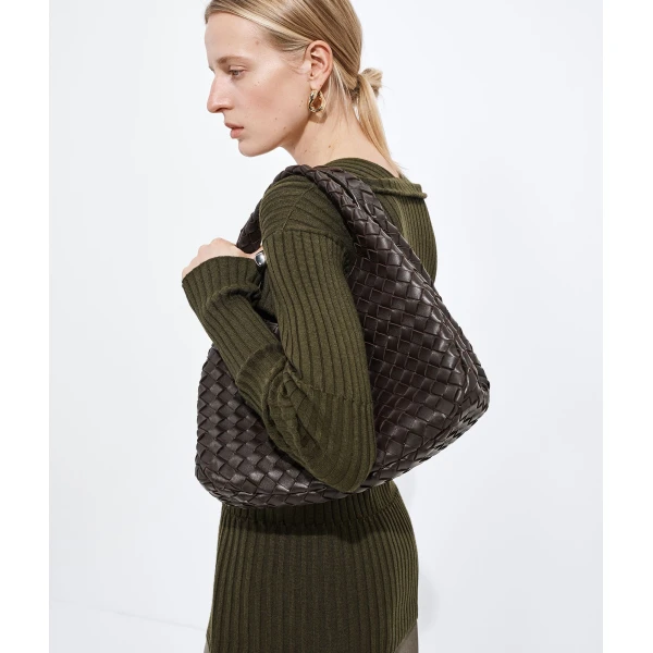 Khaite Women's Campana in Fondant - Brown Shoulder & Crossbody Bags - The Lotus Tote Bag - Shop at Coveti