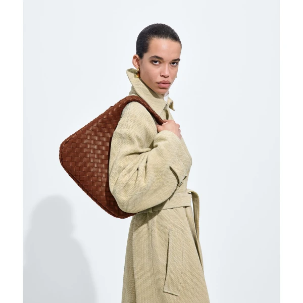 Khaite Women's Campana in Tannin - Brown Shoulder & Crossbody Bags - The Lotus Tote Bag - Shop at Coveti