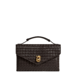 Khaite Women's Knot Lock in Fondant - Brown Clutch Bags - The Lotus Tote Bag - Shop at Coveti