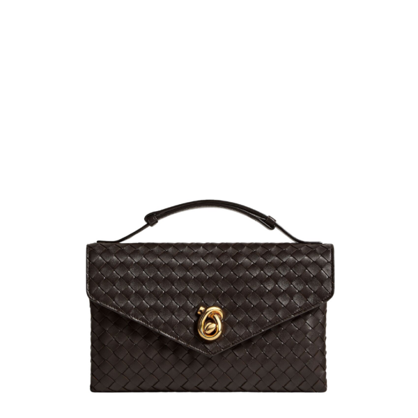 Khaite Women's Knot Lock in Fondant - Brown Clutch Bags - The Lotus Tote Bag - Shop at Coveti