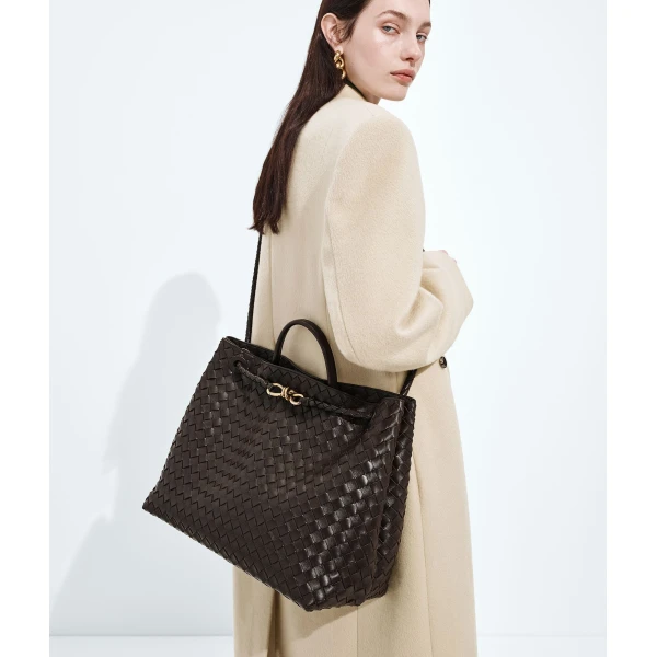Khaite Women's Large Andiamo in Fondant - Brown Totes & Top-Handle Bags - The Lotus Tote Bag - Shop at Coveti
