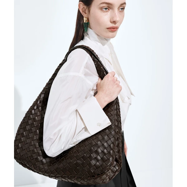 Khaite Women's Large Campana in Fondant - Brown Shoulder & Crossbody Bags - The Lotus Tote Bag - Shop at Coveti