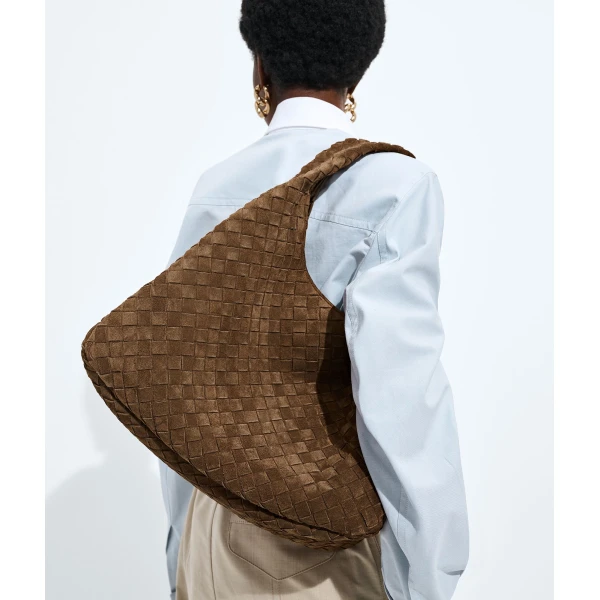 Khaite Women's Large Campana in Nocciola - Brown Shoulder & Crossbody Bags - The Lotus Tote Bag - Shop at Coveti