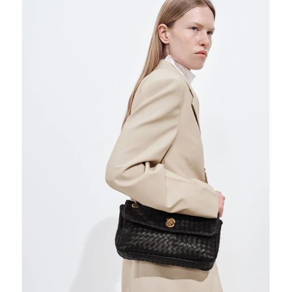 Khaite Women's Madison in Espresso - Brown Shoulder & Crossbody Bags - The Lotus Tote Bag - Shop at Coveti