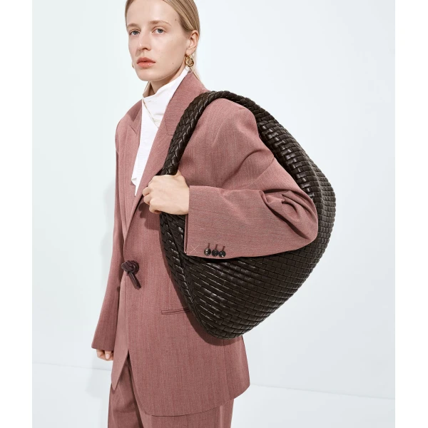Khaite Women's Maxi Veneta in Fondant - Brown Shoulder & Crossbody Bags - The Lotus Tote Bag - Shop at Coveti
