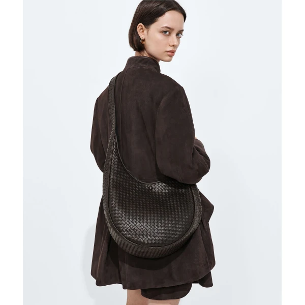 Khaite Women's Ovetto in Espresso - Brown Shoulder & Crossbody Bags - The Lotus Tote Bag - Shop at Coveti