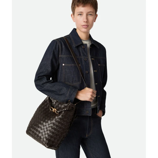 Khaite Women's Small Andiamo Bucket in Fondant - Brown Bucket Bags - The Lotus Tote Bag - Shop at Coveti