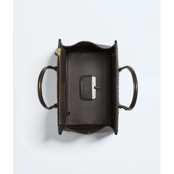 Khaite Women's Small Barbara Tote in Espresso - Brown Totes & Top-Handle Bags - The Lotus Tote Bag - Shop at Coveti