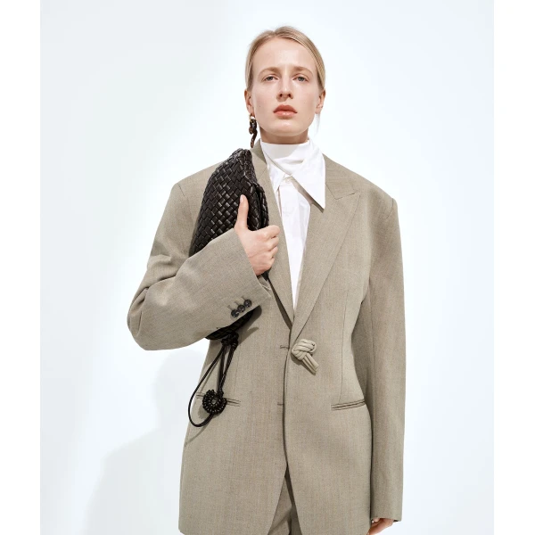 Khaite Women's Small Onda Clutch in Espresso - Brown Clutch Bags - The Lotus Tote Bag - Shop at Coveti