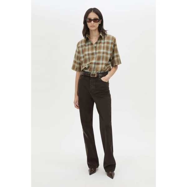 Camilla and Marc Arian Short Sleeve Check Shirt - Tops - Luxury Ready-to-Wear at Coveti