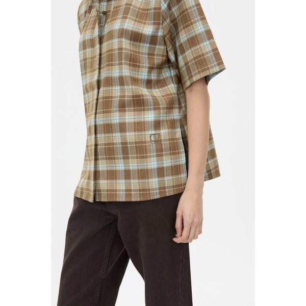 Camilla and Marc Arian Short Sleeve Check Shirt - Tops - Luxury Ready-to-Wear at Coveti