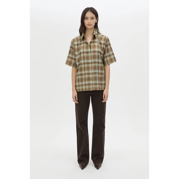 Camilla and Marc Arian Short Sleeve Check Shirt - Tops - Luxury Ready-to-Wear at Coveti
