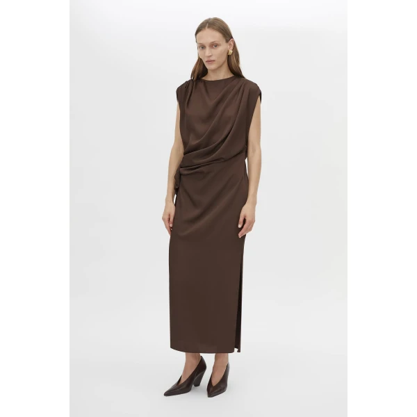 Camilla and Marc Elowyn Drape Detail Midi Dress - Dresses - Luxury Ready-to-Wear at Coveti