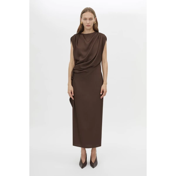 Camilla and Marc Elowyn Drape Detail Midi Dress - Dresses - Luxury Ready-to-Wear at Coveti