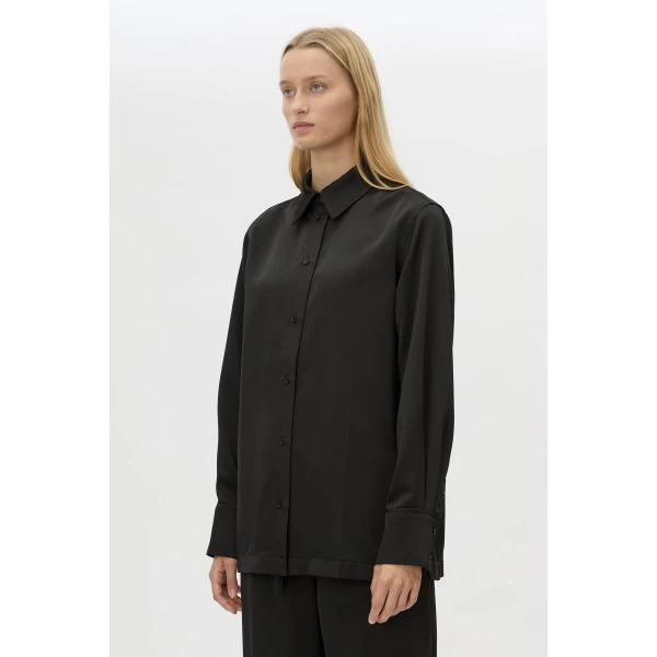 Camilla and Marc Ground Satin Long Sleeve Shirt - Tops - Luxury Ready-to-Wear at Coveti