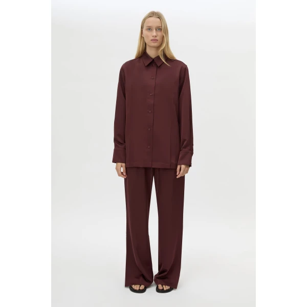 Camilla and Marc Ground Satin Long Sleeve Shirt - Tops - Luxury Ready-to-Wear at Coveti