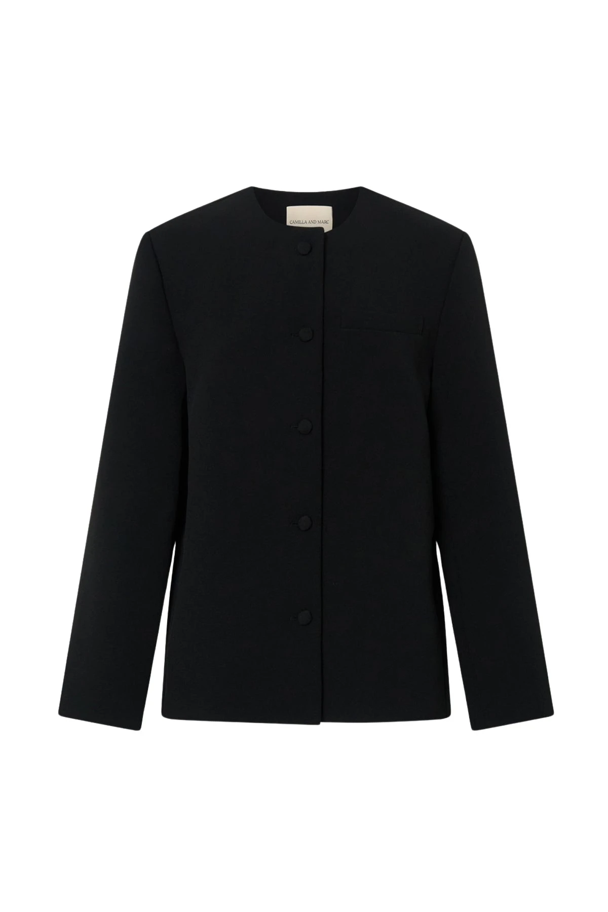 Camilla-and-Marc-San-Fitted-Collarless-Jacket-coveti27892_nobg Camilla and Marc San Fitted Collarless Jacket - Jackets - Luxury Ready-to-Wear at Coveti