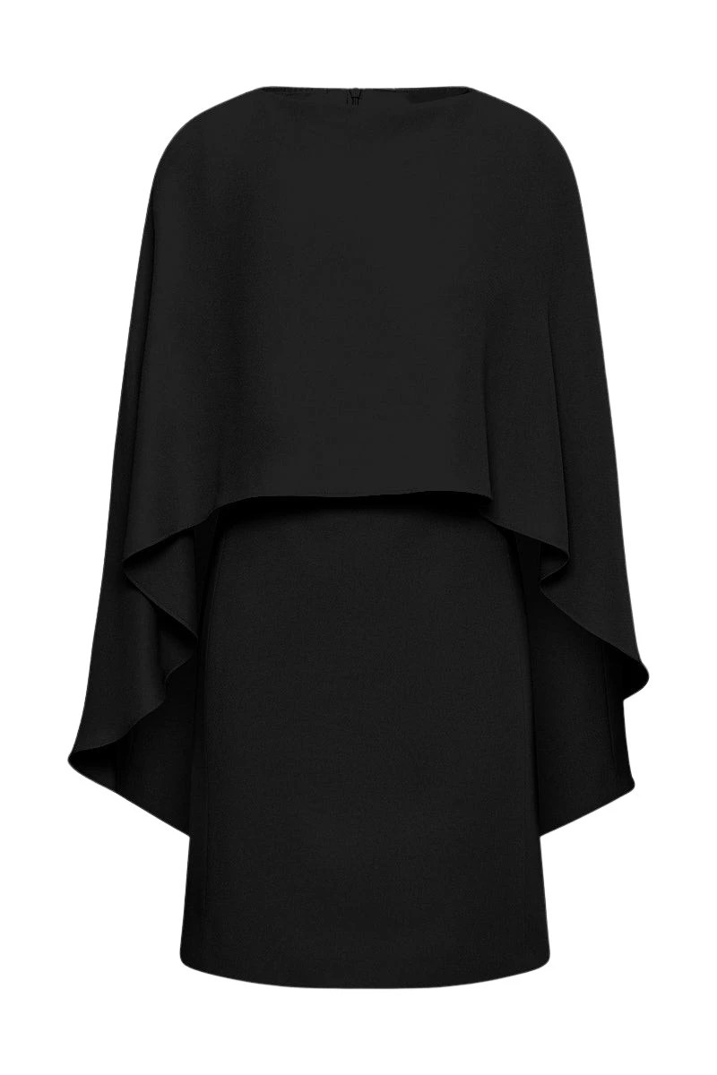 Carla-Zampatti-Black-Crepe-Cape-Mini-Dress60441_nobg Carla Zampatti Dresses