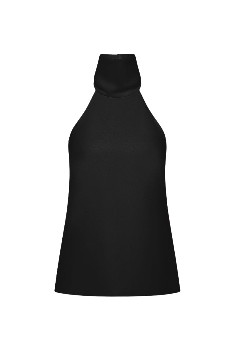 Carla Zampatti Black Crepe Halter Top