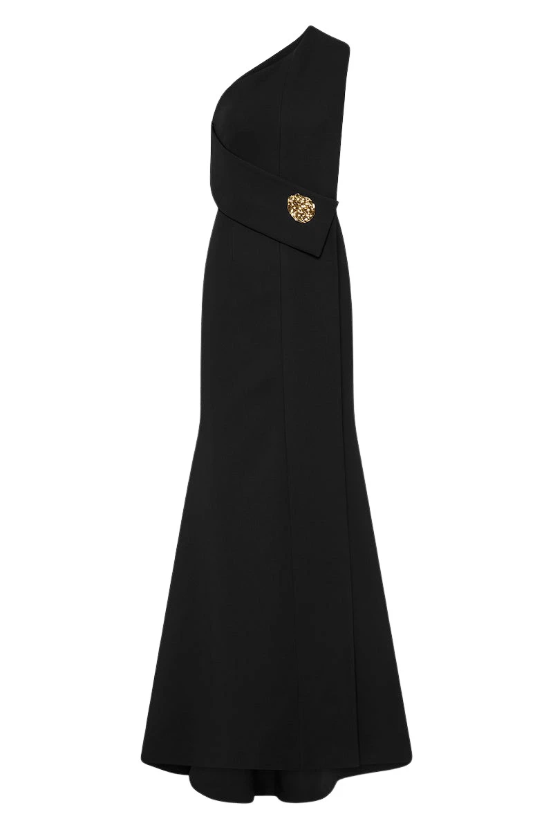Carla-Zampatti-Black-Crepe-Piegato-Gown51886_nobg Carla Zampatti Dresses