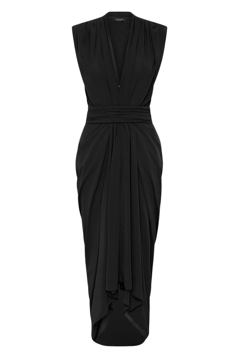 Carla-Zampatti-Black-Georgette-Sleeveless-Waterfall-Dress78097_nobg Carla Zampatti Dresses