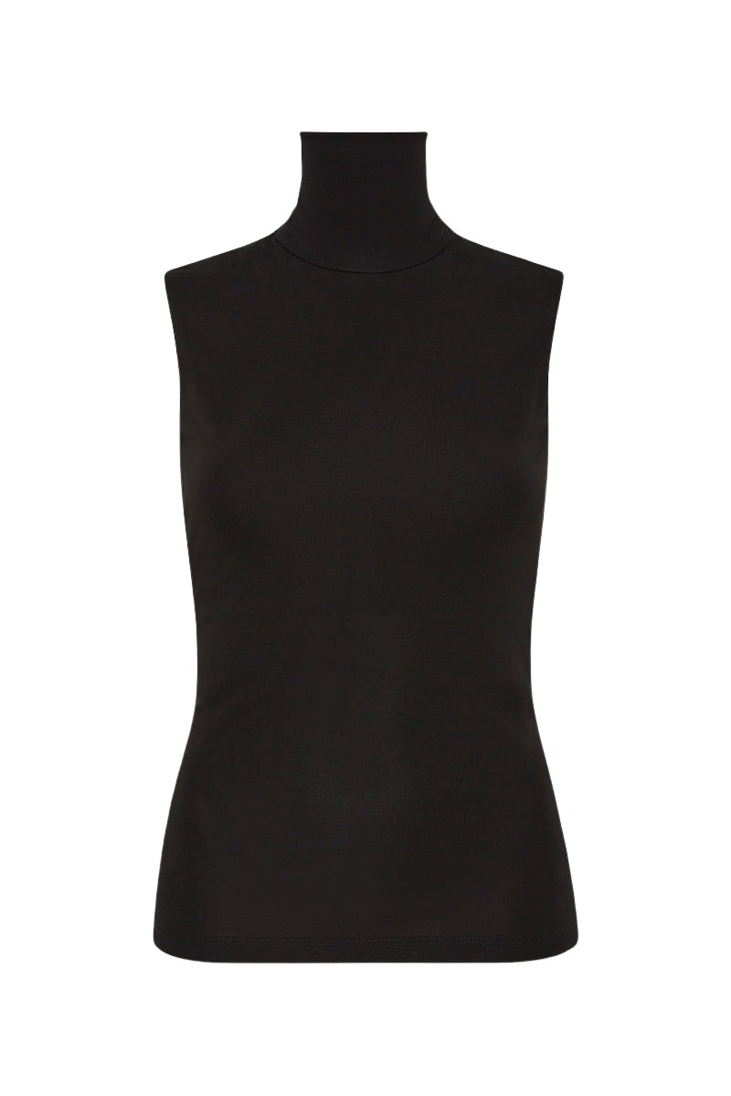 Carla Zampatti Black Matte Cuore Jersey Polo Top
