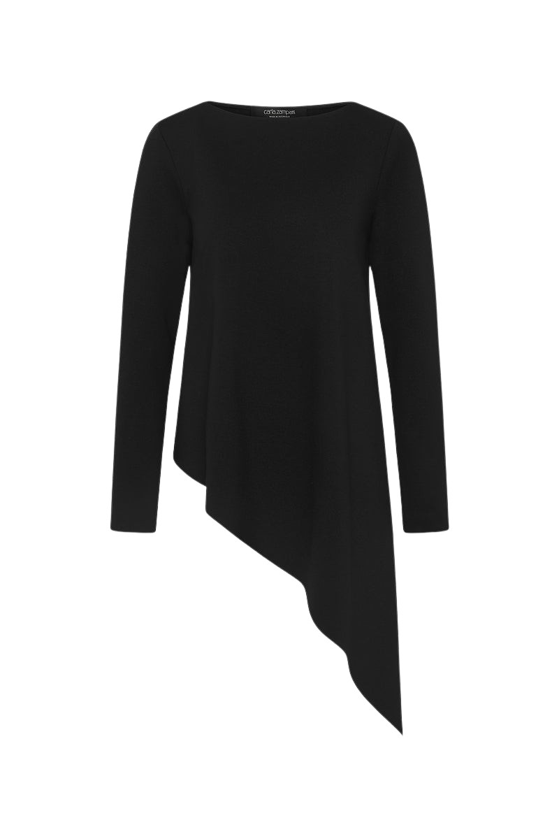 Carla Zampatti Black Ponte Asymmetric Top