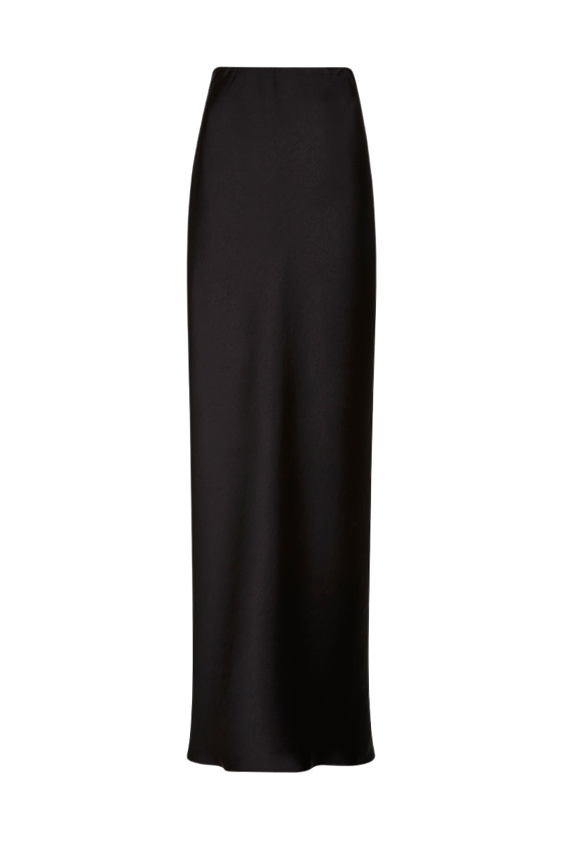 Carla Zampatti Black Satin Bias Skirt