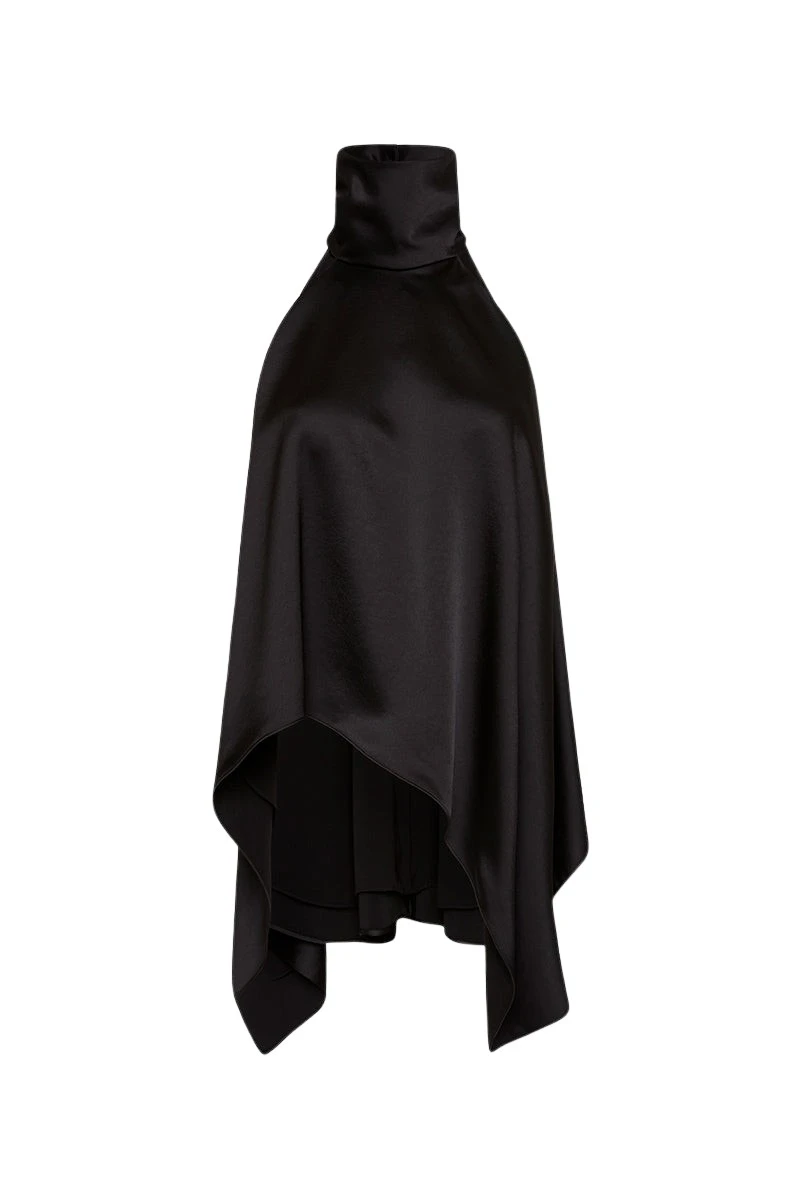 Carla-Zampatti-Black-Satin-Draped-Altura-Halter-Top99272_nobg Carla Zampatti Tops