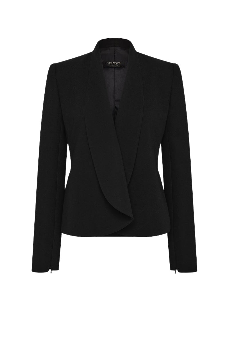Carla Zampatti Black Shawl Collar Jacket
