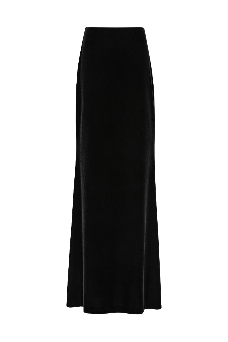 Carla Zampatti Black Velvet Column Skirt