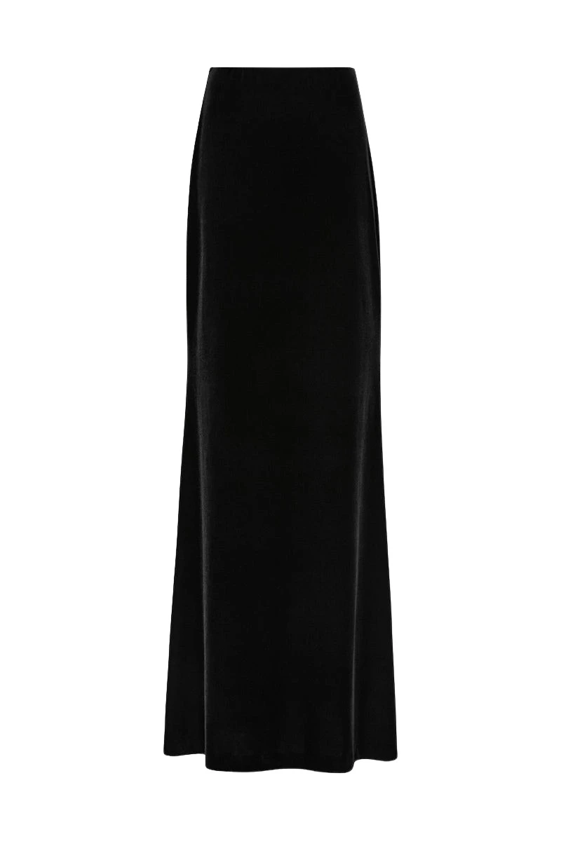 Carla-Zampatti-Black-Velvet-Column-Skirt91302_nobg Carla Zampatti Skirts