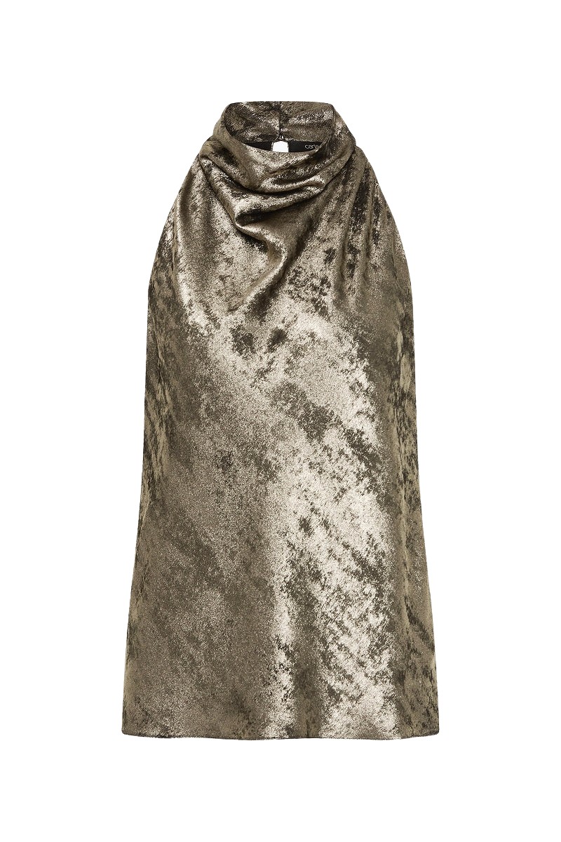 Carla Zampatti Burnished Metallic Halter Top