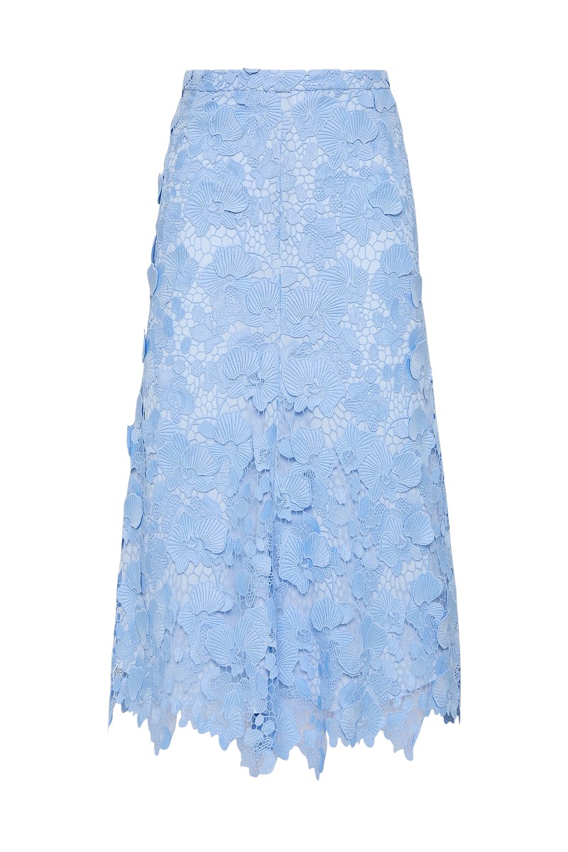 Carla Zampatti Celeste 3D Lace Midi Skirt