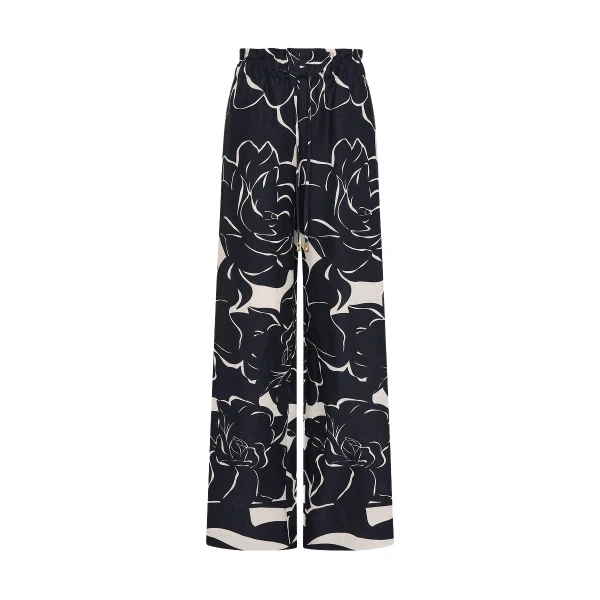 Celestial Petals Linen Tie Waist Pant