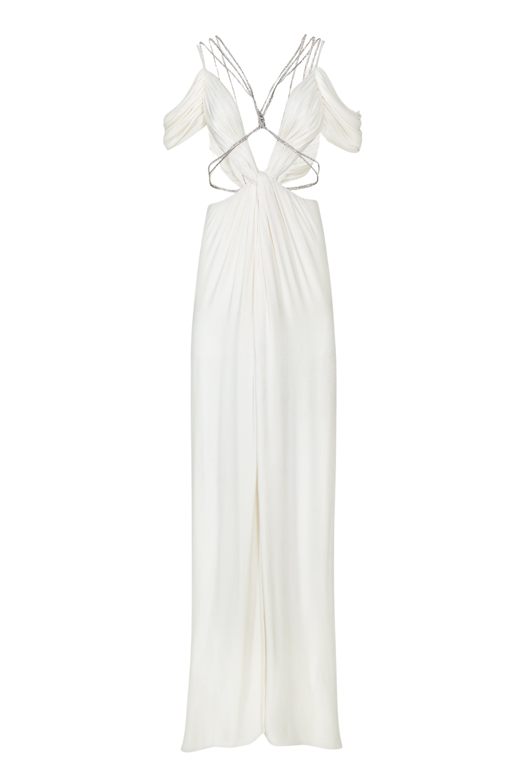 Costarellos Calina Lurex Georgette Cutout Gown