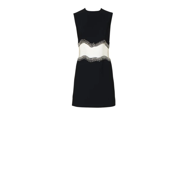 Fayna Crepe Crystal Wave Mini Dress