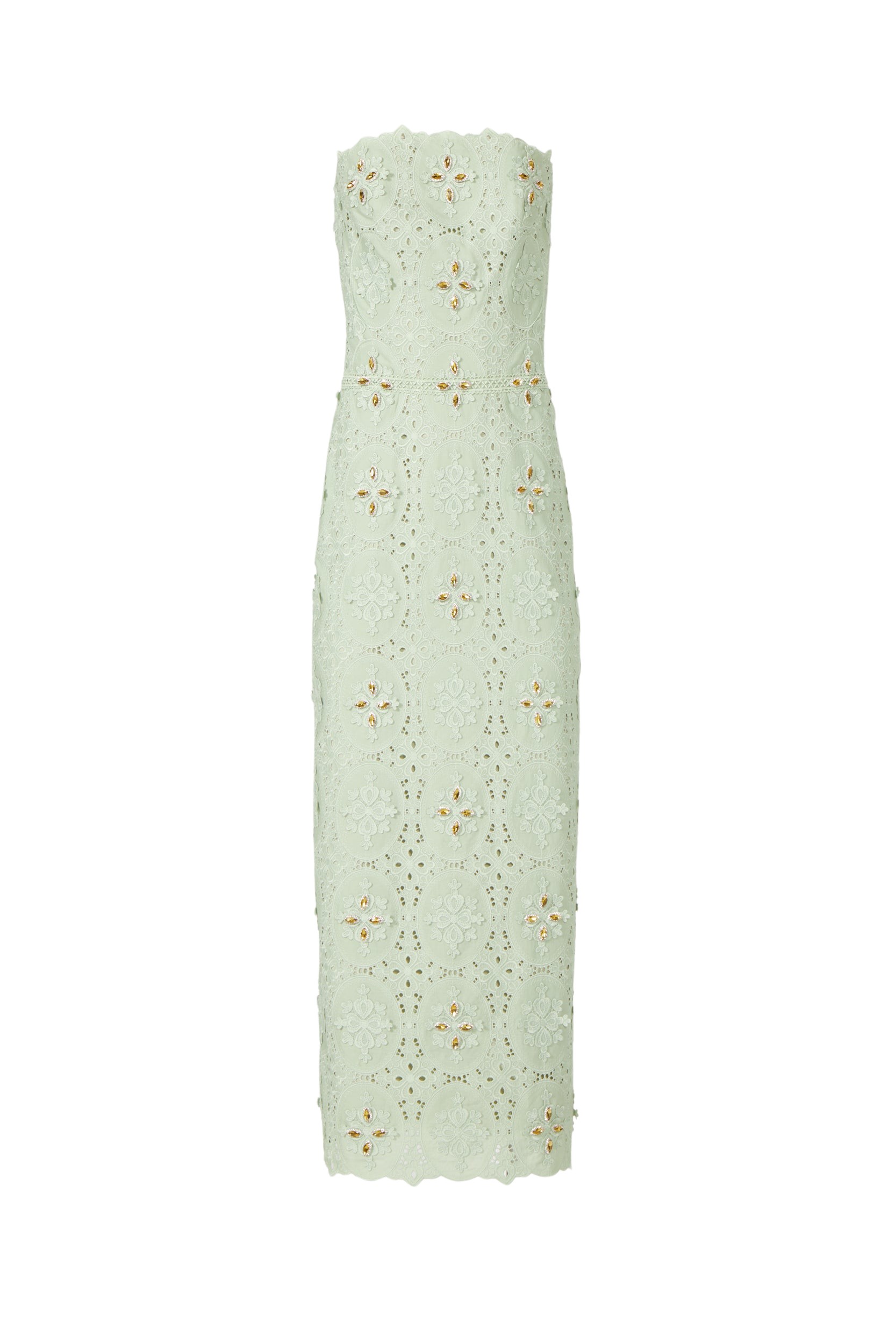 Costarellos Renelle Embroidered Lace Dress