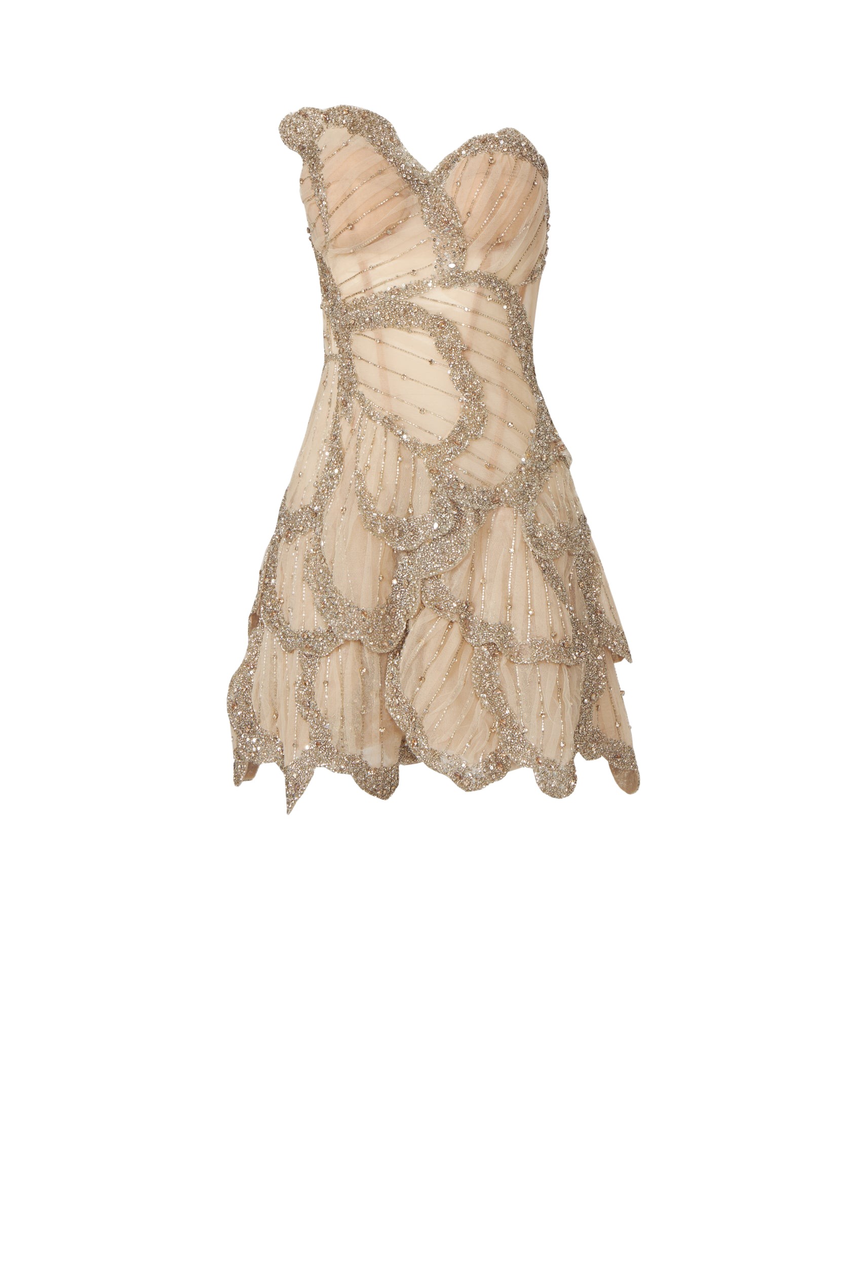 Costarellos Sylvie Crystal Silk Georgette Mini Dress