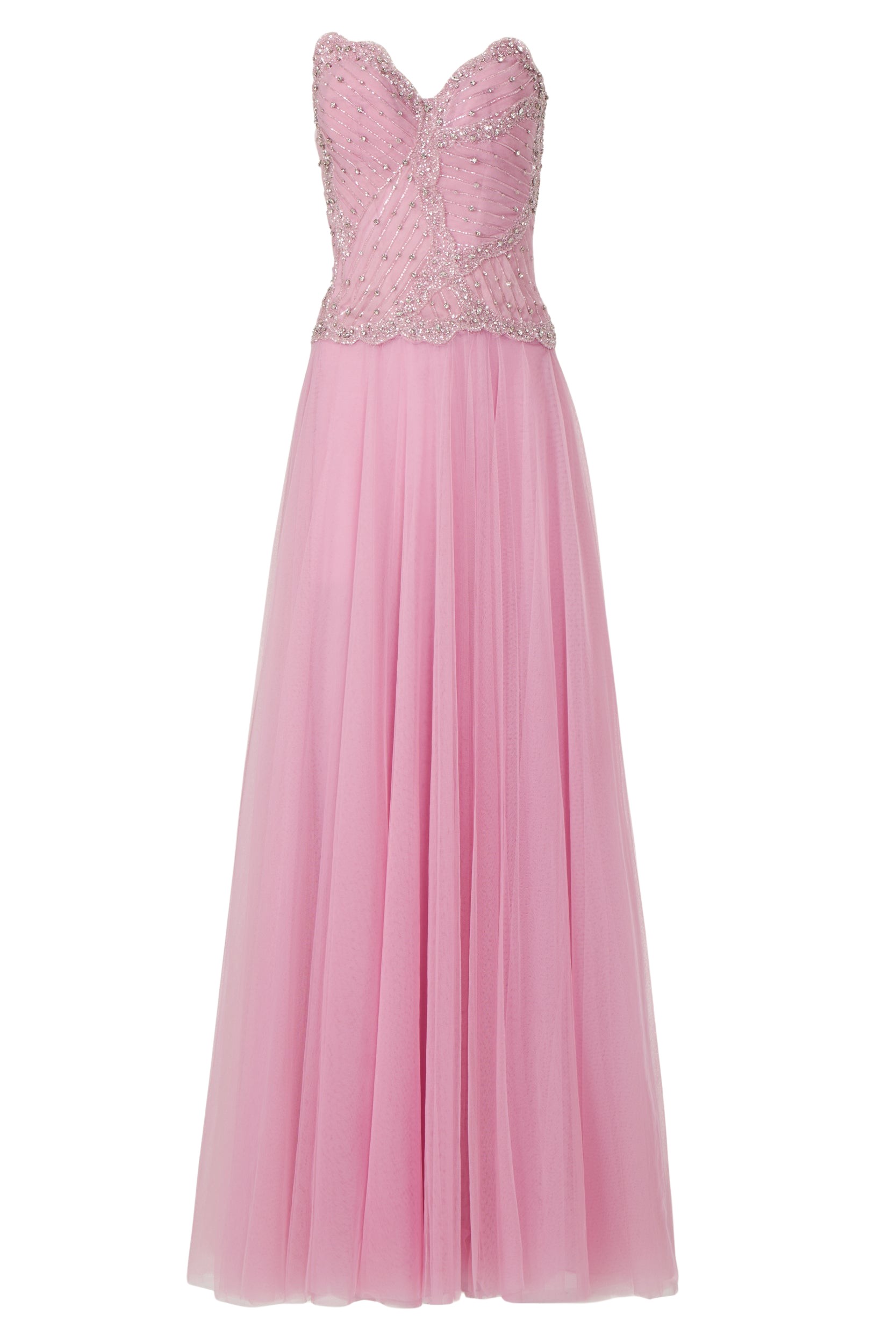 Costarellos Vivienne Crystal French Tulle Strapless Ball Gown