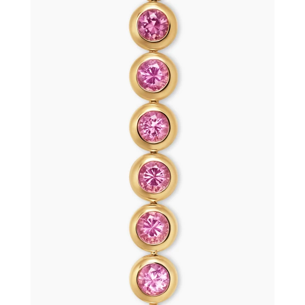 David Yurman Bezel Set Tennis Bracelet in 18K Yellow Gold with Pink Tourmalines, 4.7mm, view 4