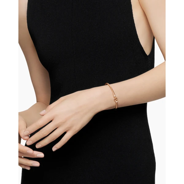 David Yurman Buckle Cablespira® Bracelet in 18K Rose Gold with Diamonds, 3.5mm, view 2