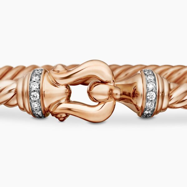 signature twisted-helix detail|David Yurman Buckle Cablespira® Bracelet in 18K Rose Gold with Diamonds