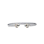 David Yurman Cable Bracelet in Sterling Silver with 18K Yellow Gold and Diamonds