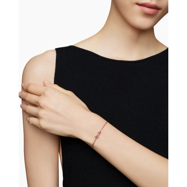David Yurman Cable Collectibles® Ribbon Chain Bracelet in 18K Rose Gold with Pavé Pink Sapphires, 15mm, view 2