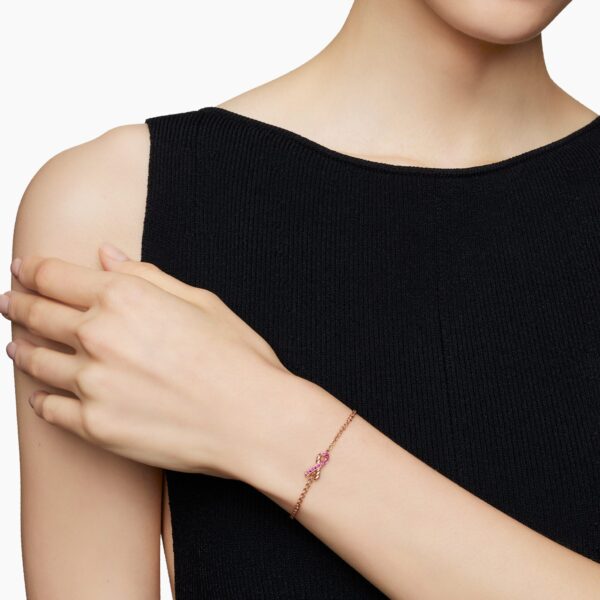 15mm in Pink – front view of authentic Chain Bracelets at Coveti|David Yurman Cable Collectibles® Ribbon Chain Bracelet in 18K Rose Gold with Pavé Pink Sapphires